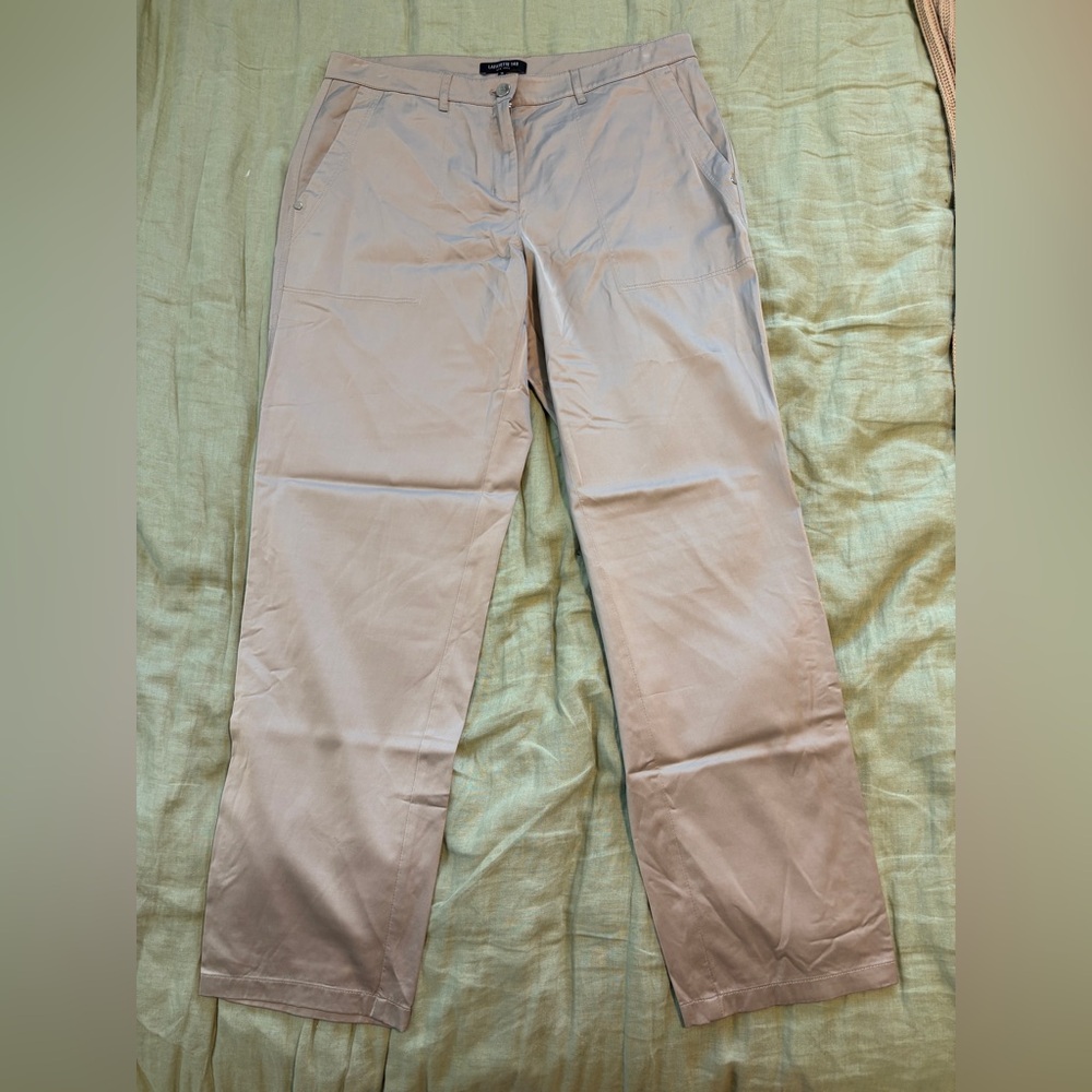 Lafayette 148 New‎ York Pants Womens Size 10 Beige Shiny Office